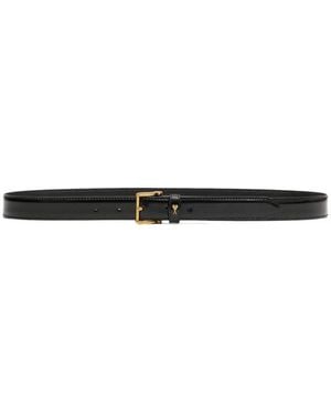Ami Paris Glazed Leather Paris Paris 25 Mm Belt - White