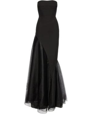 V:PM ATELIER Linda Strapless-Fishtail Maxi Dress - Black