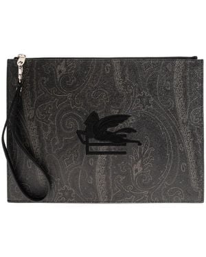 Etro Leather Pouch Slg - Black