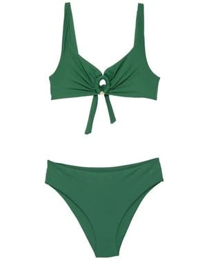 Fisico Ring-Detail Knoted Bikini - Green
