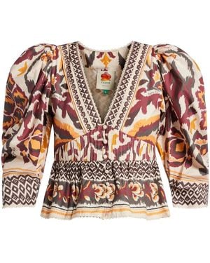 FARM Rio Puff Sleeves Blouse - Red