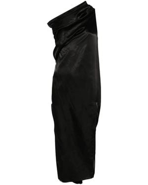 Rick Owens Athena Arrowhead One-Shoulder Midi Dress - Black