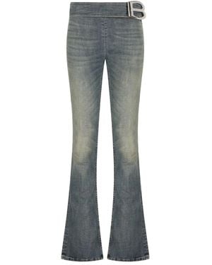 Balenciaga Logo-Buckle Jeans - Blue