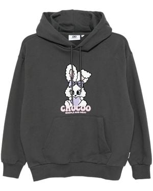 Chocoolate Felpa Con Cappuccio E Logo - Grigio