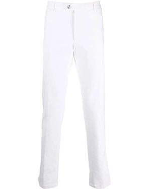 Philipp Plein Skull Embroidery Straight-Leg Trousers - White