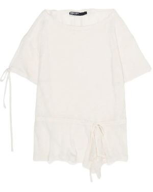 Bimba Y Lola Tie-Fastening Drawstring Top - White