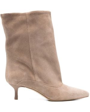 GISÉL MOIRÉ Dana Suede Boots - Natural