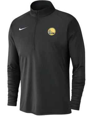 Nike Nba Golden State Warriors 1/2-Zip Long-Sleeve Top - Black