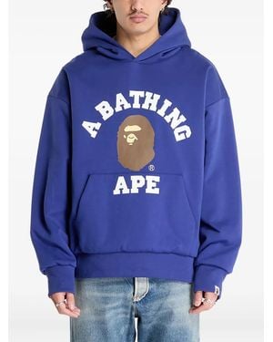 A Bathing Ape Logo-Print Hoodie - Blue