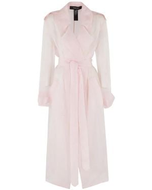 FEDERICA TOSI Sheer Trench Coat - Pink