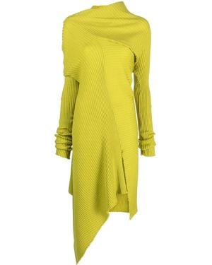 Marques'Almeida Vestido Midi Drapeado - Amarillo