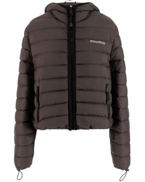 Miu Miu Gesteppte Kapuzenjacke - Schwarz