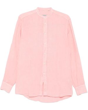 Daniele Alessandrini Band-Collar Long-Sleeve Shirt - Pink