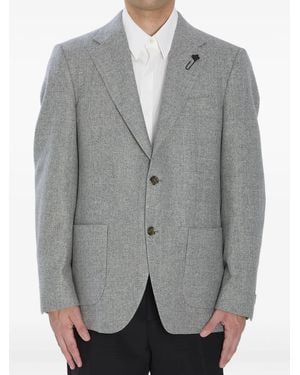 Lardini Prince Of Wales Geruite Blazer - Grijs