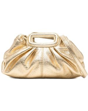 Maje Mini Milpli Clutch Mit Raffungen - Natur