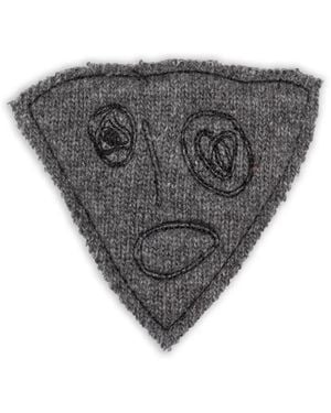 Plan C Triangular Embroidered Pin - Grey