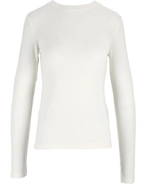 ELEH Camiseta Con Cuello Redondo Y Manga Larga - Blanco