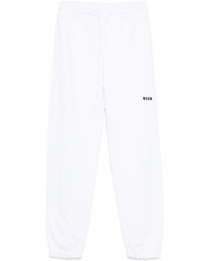 MSGM Pantalones de chándal con cordones - Blanco