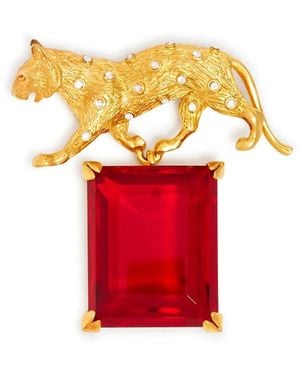Kenneth Jay Lane Pin Panther - Rojo