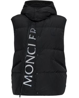 Moncler Aeclaire Logo-Print Gilet - Black