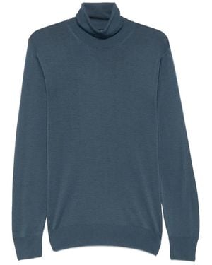 Canali Roll-Neck Long-Sleeve Sweater - Blue