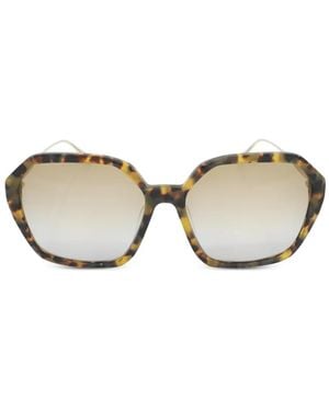 MCM Tortoiseshell-Effect Geometric-Frame Sunglasses - Brown