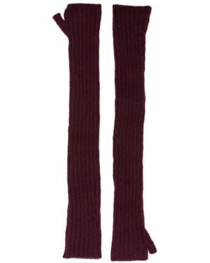 Mrz Ribbed cashmere gloves - Lila