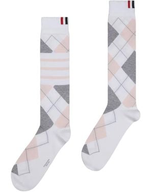 Thom Browne アーガイル ニット靴下 - ホワイト