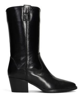 Julie Dee Bottines Texan À Talon Épais - Black