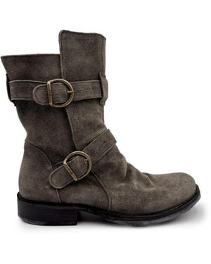 Fiorentini + Baker 713 Suede Buckle-Fastening Ankle Boots - Black