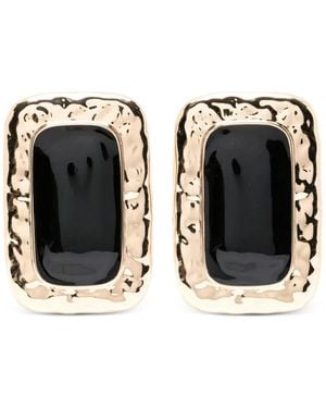 Self-Portrait Rectangular-Shape Earrings - Black