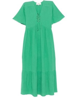 Ba&sh Midikleid mit Schnürung - Grün