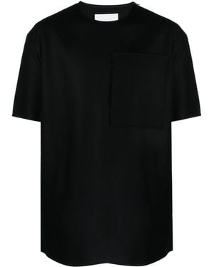 Jil Sander Zip-Detail Wool T-Shirt - Black
