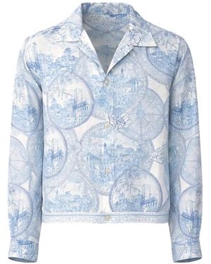 CAMILLA Patterned Crop Jacket - Blue