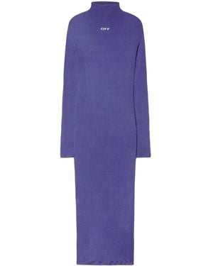 Off-White c/o Virgil Abloh Ribbed Long Dress - Purple