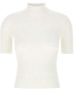 Courreges Reedition Ribbed Jumper - White