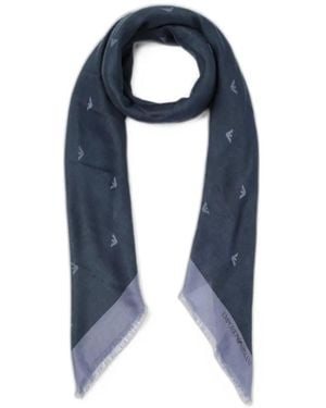 Emporio Armani Sciarpa Eagle Jacquard - Blu