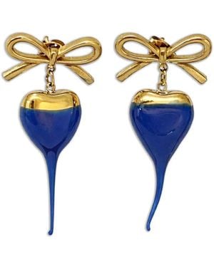OTTOLINGER Bow-detail Heart-drop Earrings - Blue