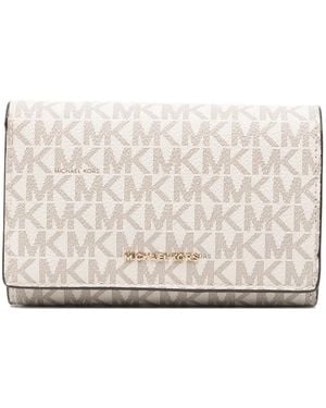 Michael Kors Logo Lettering Long Wallet - Natural