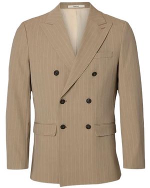 SELECTED Blazer À Fines Rayures - Natural