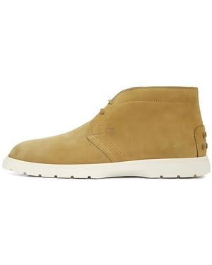 Tod's Desert Button Fastening Suede Boots - Metallic