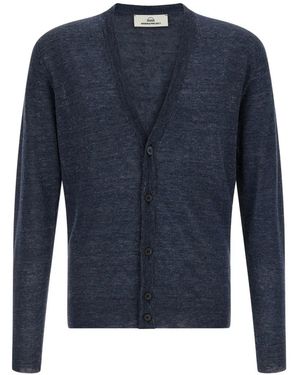 Riviera Melange V-Neck Cardigan - Blue