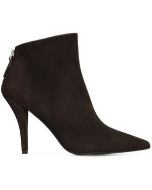Chantal Pointed-Toe Suede Ankle Boots - Black