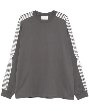 Song For The Mute Stripe Sleeve Jumper - Grey