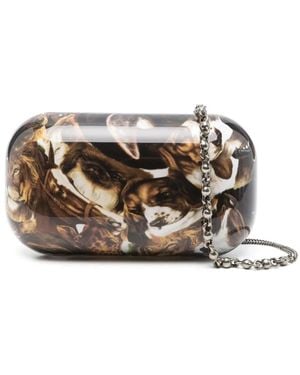 Acne Studios Animal-Print Clutch - Brown