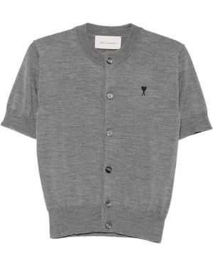 Ami Paris Ami De Coeur Short-Sleeve T-Shirt - Grey