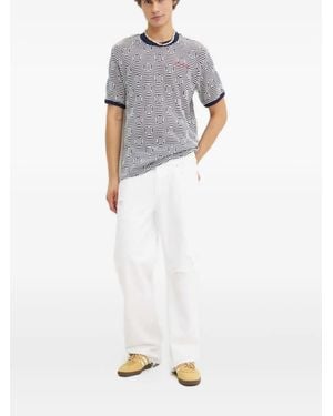 Desigual Jean Slim À Effet Usé - Blanc