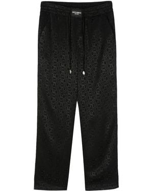Just Cavalli Jacquard-Logo Straight-Leg Pants - Black