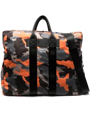 DSquared² Camouflage-Print Zip-Up Bag - Black