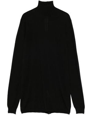 Rick Owens High-Neck Wool Jumper - Black